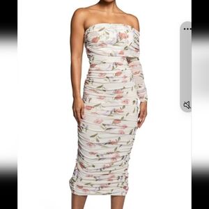 Jluxlabel Floral Print Ruched Stretch Dress